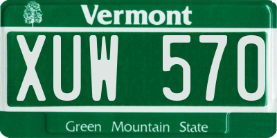 VT license plate XUW570