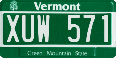 VT license plate XUW571