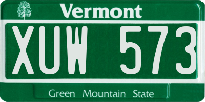 VT license plate XUW573