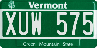 VT license plate XUW575