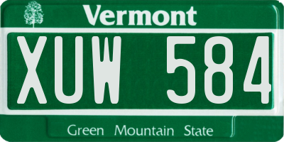 VT license plate XUW584
