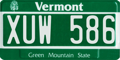 VT license plate XUW586