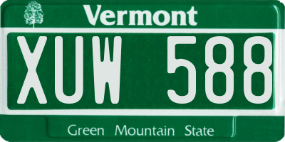 VT license plate XUW588