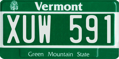 VT license plate XUW591
