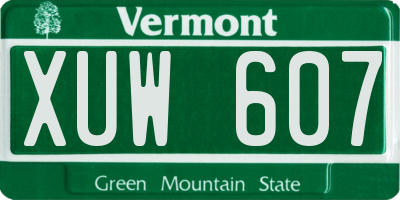 VT license plate XUW607