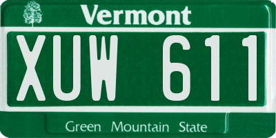 VT license plate XUW611