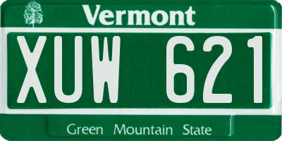 VT license plate XUW621