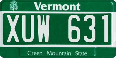VT license plate XUW631