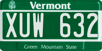 VT license plate XUW632