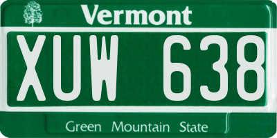 VT license plate XUW638