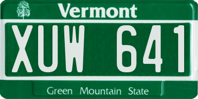 VT license plate XUW641