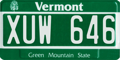 VT license plate XUW646
