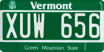 VT license plate XUW656