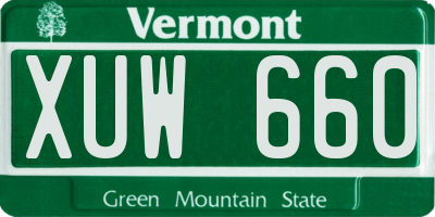 VT license plate XUW660