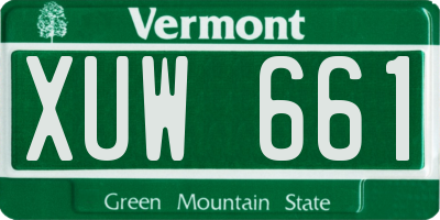 VT license plate XUW661