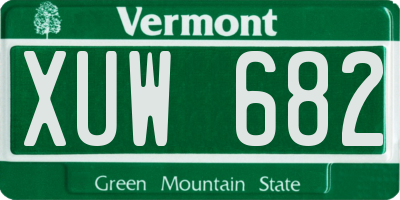 VT license plate XUW682