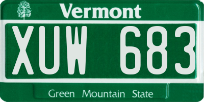 VT license plate XUW683