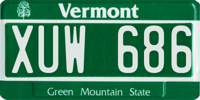 VT license plate XUW686