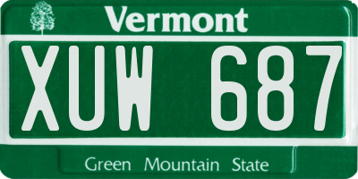 VT license plate XUW687