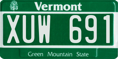 VT license plate XUW691