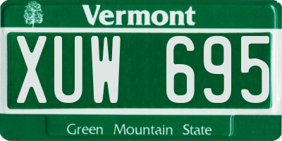 VT license plate XUW695
