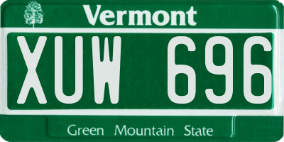 VT license plate XUW696