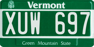 VT license plate XUW697
