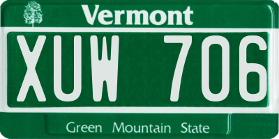 VT license plate XUW706