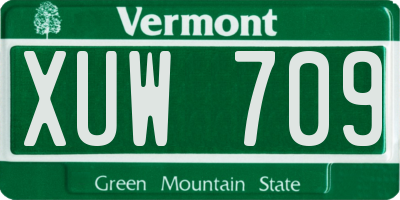 VT license plate XUW709