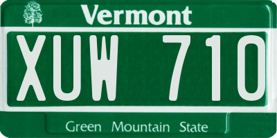 VT license plate XUW710