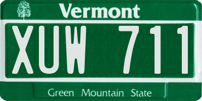 VT license plate XUW711
