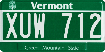 VT license plate XUW712