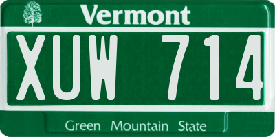 VT license plate XUW714