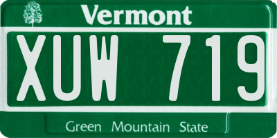 VT license plate XUW719