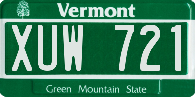 VT license plate XUW721