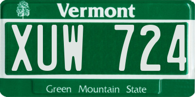 VT license plate XUW724