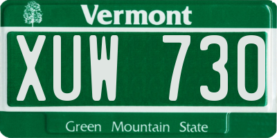 VT license plate XUW730