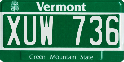 VT license plate XUW736