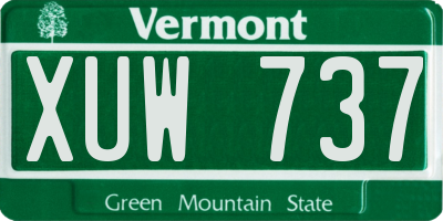 VT license plate XUW737