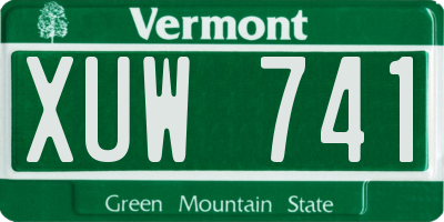 VT license plate XUW741