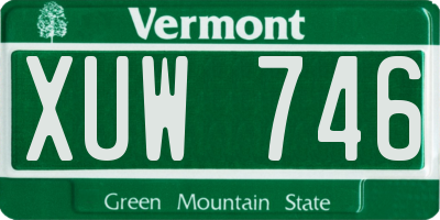 VT license plate XUW746