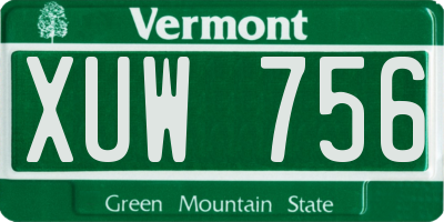 VT license plate XUW756