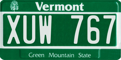 VT license plate XUW767