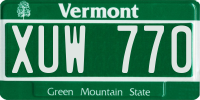 VT license plate XUW770