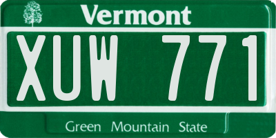 VT license plate XUW771