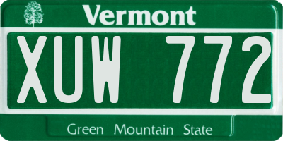 VT license plate XUW772