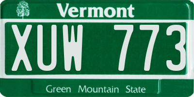 VT license plate XUW773