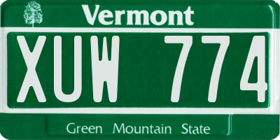 VT license plate XUW774