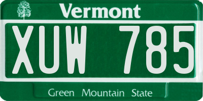 VT license plate XUW785