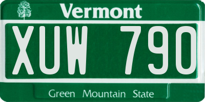 VT license plate XUW790